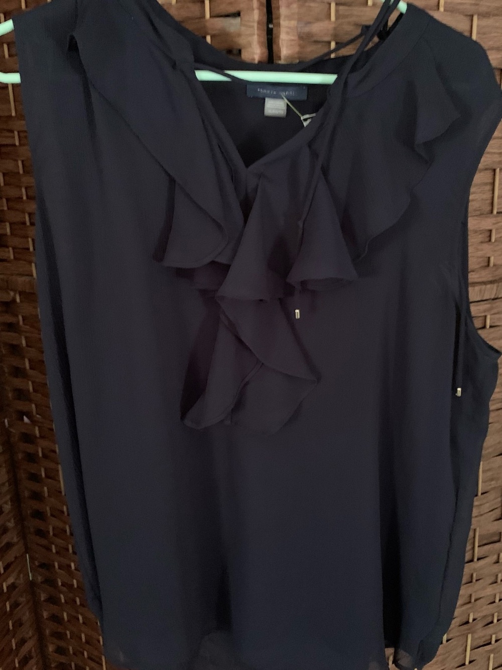 Tommy Hilfiger Navy Ribbed Top